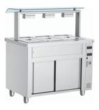 MJV711 1105mm Wide Hot Cupboard With Wet Heat Bain Marie Top With Sneeze Guard