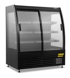 Image of BLH120 1200mm Wide Black Multideck Display Fridge With Sliding Glass Doors