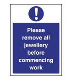 W189 Remove Jewellery Sign