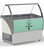 Image of VENUS ELEGANTE 36 9 x Napoli Pan White Flat Glass Ice Cream Display Freezer