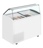 SLANT510 10 x Napoli Pan White Flat Glass Ice Cream Display Freezer