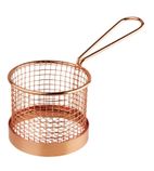 CS315 Round Chip Presentation Basket With Handle Copper