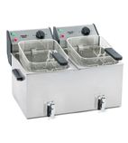 FD 80DR Twin Tank Counter Top Deep Fat Fryer with Drain Tap (2 x 8 Ltr)