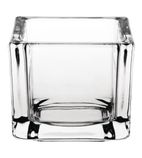 Image of GM224 Glass Tealight Holder Square Clear (Pack of 6)