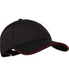 Image of A945 Cool Vent Baseball Cap Black with Red Trim