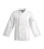 A134-L Vegas Unisex Chefs Jacket Long Sleeve White L