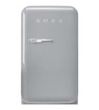 Image of 50s Style FAB5RSV6 40 Ltr Silver Solid RH Hinge Door Hotel Minibar Fridge