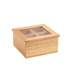 Image of GL089 Mini Hevea Wood Tea Box with Lid