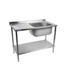 DR369 1500mm Self Assembly Stainless Steel Sink Left Hand Drainer
