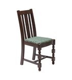 FT482 Manhattan Dark Wood High Back Dining Chair with Green Diamond Padded Seat (Pack of 2)