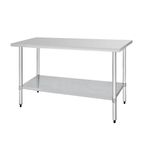 T378 1800w x 600d mm Stainless Steel Centre Table with One Undershelf