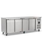 HBC4SL 449 Ltr 4 Door Stainless Steel Slimline Refrigerated Prep Counter