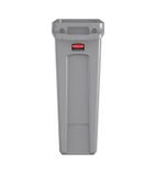 F649 Slim Jim Container With Venting Channels Grey 87Ltr