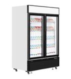 LGC5000 1108 Ltr Upright Double Hinged Glass Door White Display Fridge With Canopy