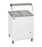 Image of IC200SC+CANOPY 4 x Napoli Pan White Curved Glass Ice Cream Display Freezer With Canopy
