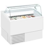 ISETTA 6ST 6 x Napoli Pan White Flat Glass Ice Cream Display Freezer