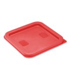 HY407 Polyethylene Square Food Measuring Container Lid Red Small