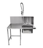 T11SENL 1100(W) x 800(D)mm Left Hand Entry Table With Sink For Classeq Passthrough Dishwashers
