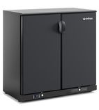 Image of ERV25PP 220 Ltr Undercounter Double Hinged Solid Door Black Back Bar Bottle Cooler