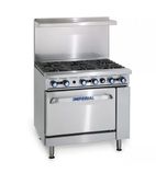 IR-6-SS/N 6 Burner Natural Gas Oven Range with Splashback & Plateshelf