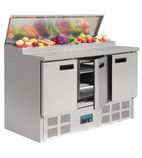 G-Series G605 390 Ltr 3 Door Stainless Steel Refrigerated Pizza / Saladette Prep Counter