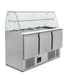 BPD3 368 Ltr 3 Door Stainless Steel Refrigerated Pizza / Saladette Prep Counter