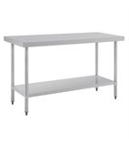 T377 1500w x 600d mm Stainless Steel Centre Table with One Undershelf