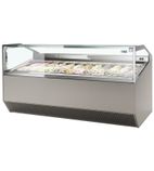 SUPER CAPRI18 18 x Napoli Pan Stainless Steel Flat Glass Ice Cream Display Freezer