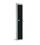 GR684-PS Single Door Padlock Locker with Sloping Top Black