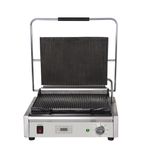 FC380 Electric Single Contact Panini Grill - Ribbed Top & Bottom