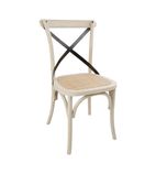 DR306 Wooden Dining Chair with Metal Cross Backrest