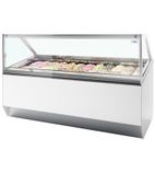 MILLENNIUM ST12 12 x Napoli Pan White Flat Glass Ice Cream Display Freezer