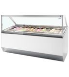 MILLENNIUM ST24 24 x Napoli Pan White Flat Glass Ice Cream Display Freezer