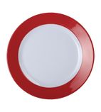 DE600 Colour Rim Melamine Plate Red 195mm