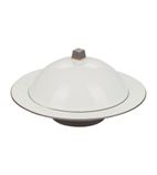 DT956 Equinoxe Deep Plate and Cloche Set White Cumulus