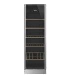 SCV115G 368 Ltr Upright Single Glass Door Stainless Steel Frame Black Dual Zone Wine Cooler
