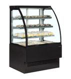 EVO902 900mm Wide Curved Glass Black Patisserie & Deli Display Fridge