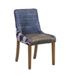 CX419 Bath Dining Chair Weathered Oak with Helbeck Midnight Back Saddle Ash Seat