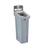 DY089 Slim Jim Bottles and Cans Recycling Station Dark Grey 87Ltr