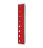 CE108-ELS Eight Door Electronic Combination Locker with Sloping Top Red