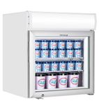 UF50GCP 50 Ltr Countertop Single Glass Door White Display Freezer