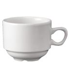 P271 Plain Whiteware Stacking Nova Tea Cups 212ml (Pack of 24)