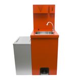 MWBTLA-WB Low Height Heated Electric Single Bowl Mobile Hand Wash Basin With Waste Bin