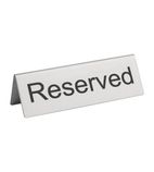 Image of U051Brushed Steel Reserved Table Sign (Pack of 10)