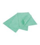FA211 Envirowipe Folded Anti-Bacterial Compostable Cleaning Cloths Green (25 Pack)