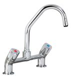 Image of AquaTechnix TX-B-306D 1/2" Mixer with Dome Head Controls and Swivel Spout