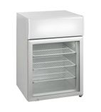 UF100GCP 100 Ltr Countertop Single Glass Door White Display Freezer