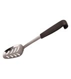 Image of J783 Black Handled Serving Spoon Perforated 240mm