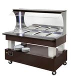 SBM40F Mahogany Refrigerated Wall Side Salad/Buffet Bar