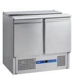 EC-2SALAD 240 Litre Stainless Steel Two Door Refrigerated Saladette Counter
